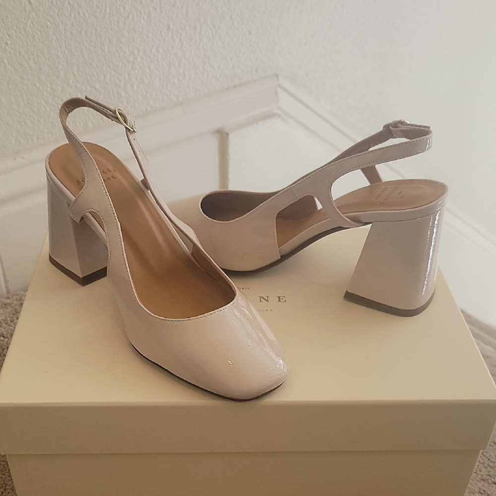 Sezane Elisa Cream Slingback Heels